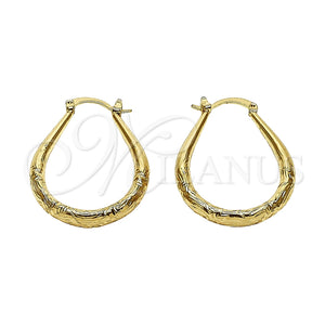 Argolla Mediana 02.170.0622.30 Oro Laminado, Diseño de Hueco, Diamantado, Tono Dorado