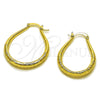 Argolla Mediana 02.170.0622.30 Oro Laminado, Diseño de Hueco, Diamantado, Tono Dorado