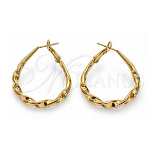Argolla Mediana 02.170.0623.35 Oro Laminado, Diseño de Gota y Hueco, Pulido, Tono Dorado