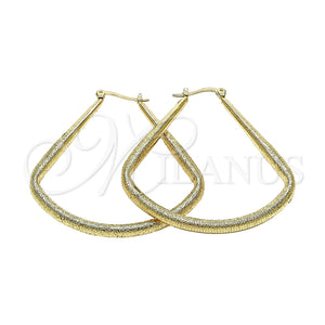 Argolla Grande 02.170.0624.50 Oro Laminado, Diseño de Gota y Hueco, Mate, Tono Dorado