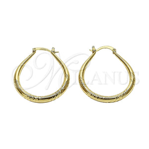 Argolla Mediana 02.170.0063.35 Oro Laminado, Diseño de Gota y Hueco, Diamantado, Tono Dorado