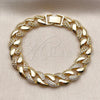 Pulsera Tennis 03.284.0068.07 Oro Laminado, Diseño de Miami Cubana, con Micro Pave Blanca, Pulido, Tono Dorado (Grosor 10.5 MM, 8 Pulgadas de Largo)
