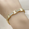 Pulsera Tennis 03.284.0069.07 Oro Laminado, Diseño de Hebilla del Cinturón, con Zirconia Cubica Blanca, Pulido, Tono Dorado (Grosor 08.3 MM, 8 Pulgadas de Largo)