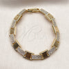 Pulsera Tennis 03.284.0069.07 Oro Laminado, Diseño de Hebilla del Cinturón, con Zirconia Cubica Blanca, Pulido, Tono Dorado (Grosor 08.3 MM, 8 Pulgadas de Largo)