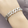 Pulsera Tennis 03.284.0071.1.07 Rodio Laminado, Diseño de Miami Cubana, con Micro Pave Blanca, Pulido, Rodinado (Grosor 10.5 MM, 7 Pulgadas de Largo)