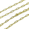 Gargantilla Basica 04.63.1395.16 Oro Laminado, Diseño de Paperclip, Pulido, Tono Dorado (Grosor 04 MM, 16 Pulgadas de Largo)