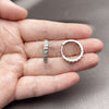 Argolla Huggie 02.267.0122.20 Rodio Laminado, con Micro Pave Blanca, Pulido, Rodinado