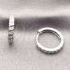 Argolla Huggie 02.267.0122.20 Rodio Laminado, con Micro Pave Blanca, Pulido, Rodinado