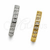 Argolla Huggie 02.267.0122.20 Rodio Laminado, con Micro Pave Blanca, Pulido, Rodinado