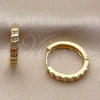Argolla Huggie 02.267.0122.1.20 Oro Laminado, con Micro Pave Blanca, Pulido, Tono Dorado