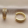 Argolla Huggie 02.267.0123.18 Oro Laminado, Diseño de Flecha, con Zirconia Cubica Blanca, Pulido, Tono Dorado