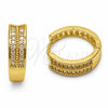 Argolla Huggie 02.267.0123.18 Oro Laminado, Diseño de Flecha, con Zirconia Cubica Blanca, Pulido, Tono Dorado