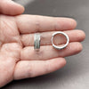 Argolla Huggie 02.267.0123.1.18 Rodio Laminado, Diseño de Flecha, con Zirconia Cubica Blanca, Pulido, Rodinado
