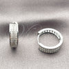 Argolla Huggie 02.267.0123.1.18 Rodio Laminado, Diseño de Flecha, con Zirconia Cubica Blanca, Pulido, Rodinado