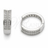 Argolla Huggie 02.267.0123.1.18 Rodio Laminado, Diseño de Flecha, con Zirconia Cubica Blanca, Pulido, Rodinado