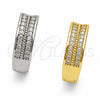 Argolla Huggie 02.267.0123.1.18 Rodio Laminado, Diseño de Flecha, con Zirconia Cubica Blanca, Pulido, Rodinado