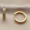 Argolla Huggie 02.267.0124.18 Oro Laminado, con Zirconia Cubica Blanca, Pulido, Tono Dorado