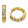 Argolla Huggie 02.267.0124.18 Oro Laminado, con Zirconia Cubica Blanca, Pulido, Tono Dorado