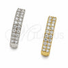 Argolla Huggie 02.267.0124.1.18 Rodio Laminado, con Zirconia Cubica Blanca, Pulido, Rodinado