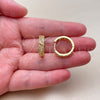 Argolla Huggie 02.267.0125.18 Oro Laminado, con Zirconia Cubica Blanca, Pulido, Tono Dorado