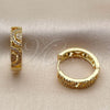 Argolla Huggie 02.267.0125.18 Oro Laminado, con Zirconia Cubica Blanca, Pulido, Tono Dorado