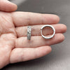 Argolla Huggie 02.267.0125.1.18 Rodio Laminado, con Zirconia Cubica Blanca, Pulido, Rodinado