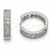 Argolla Huggie 02.267.0125.1.18 Rodio Laminado, con Zirconia Cubica Blanca, Pulido, Rodinado