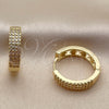 Argolla Huggie 02.267.0126.20 Oro Laminado, Diseño de Corazón, con Zirconia Cubica Blanca, Pulido, Tono Dorado