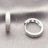 Argolla Huggie 02.267.0126.1.20 Rodio Laminado, Diseño de Corazón, con Zirconia Cubica Blanca, Pulido, Rodinado