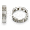 Argolla Huggie 02.267.0126.1.20 Rodio Laminado, Diseño de Corazón, con Zirconia Cubica Blanca, Pulido, Rodinado