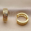 Argolla Huggie 02.267.0127.18 Oro Laminado, con Zirconia Cubica Blanca, Pulido, Tono Dorado
