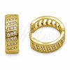 Argolla Huggie 02.267.0127.18 Oro Laminado, con Zirconia Cubica Blanca, Pulido, Tono Dorado
