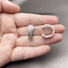 Argolla Huggie 02.267.0127.1.18 Rodio Laminado, con Zirconia Cubica Blanca, Pulido, Rodinado