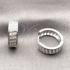 Argolla Huggie 02.267.0127.1.18 Rodio Laminado, con Zirconia Cubica Blanca, Pulido, Rodinado