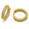Argolla Huggie 02.267.0128.18 Oro Laminado, con Zirconia Cubica Blanca, Pulido, Tono Dorado