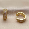 Argolla Huggie 02.267.0129.18 Oro Laminado, con Zirconia Cubica Blanca, Pulido, Tono Dorado