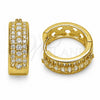 Argolla Huggie 02.267.0129.18 Oro Laminado, con Zirconia Cubica Blanca, Pulido, Tono Dorado