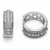 Argolla Huggie 02.267.0129.1.18 Rodio Laminado, con Zirconia Cubica Blanca, Pulido, Rodinado