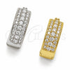 Argolla Huggie 02.267.0129.1.18 Rodio Laminado, con Zirconia Cubica Blanca, Pulido, Rodinado