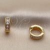 Argolla Huggie 02.267.0132.12 Oro Laminado, Diseño de Gota, con Zirconia Cubica Blanca, Pulido, Tono Dorado