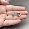 Argolla Huggie 02.267.0132.1.12 Rodio Laminado, Diseño de Gota, con Zirconia Cubica Blanca, Pulido, Rodinado