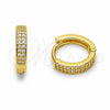Argolla Huggie 02.267.0133.12 Oro Laminado, con Zirconia Cubica Blanca, Pulido, Tono Dorado