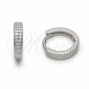 Argolla Huggie 02.267.0133.1.12 Oro Laminado, con Zirconia Cubica Blanca, Pulido, Tono Dorado