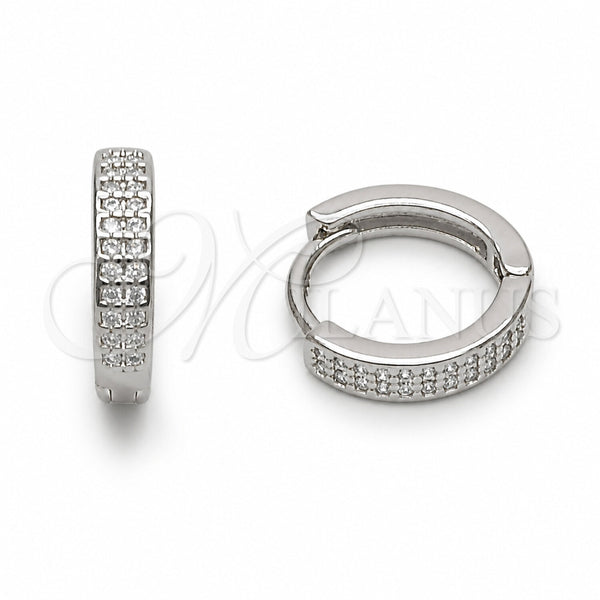 Argolla Huggie 02.267.0133.1.12 Oro Laminado, con Zirconia Cubica Blanca, Pulido, Tono Dorado