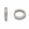 Argolla Huggie 02.267.0133.1.12 Oro Laminado, con Zirconia Cubica Blanca, Pulido, Tono Dorado