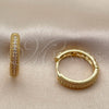 Argolla Huggie 02.267.0134.20 Oro Laminado, con Zirconia Cubica Blanca, Pulido, Tono Dorado