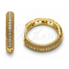 Argolla Huggie 02.267.0134.20 Oro Laminado, con Zirconia Cubica Blanca, Pulido, Tono Dorado