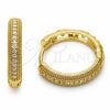 Argolla Huggie 02.267.0134.20 Oro Laminado, con Zirconia Cubica Blanca, Pulido, Tono Dorado