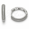 Argolla Huggie 02.267.0134.1.20 Rodio Laminado, con Zirconia Cubica Blanca, Pulido, Rodinado