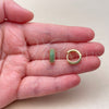 Argolla Huggie 02.267.0135.1.14 Oro Laminado, con Zirconia Cubica Verde, Pulido, Tono Dorado
